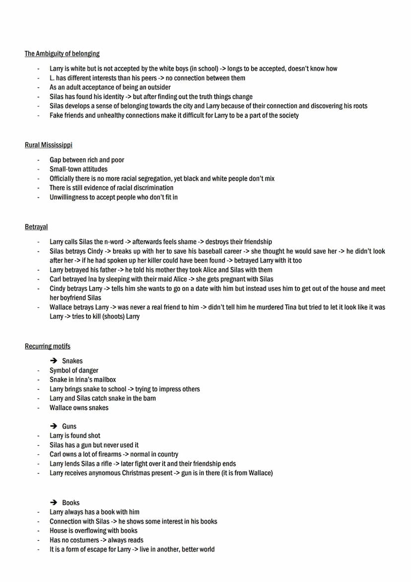 Crooked Letter Crooked Letter - Tom Franklin
CHAPTER
summary
1 - present Larry
Introduction of Larry
2- present Silas
3- Flashback
Larry
4 -