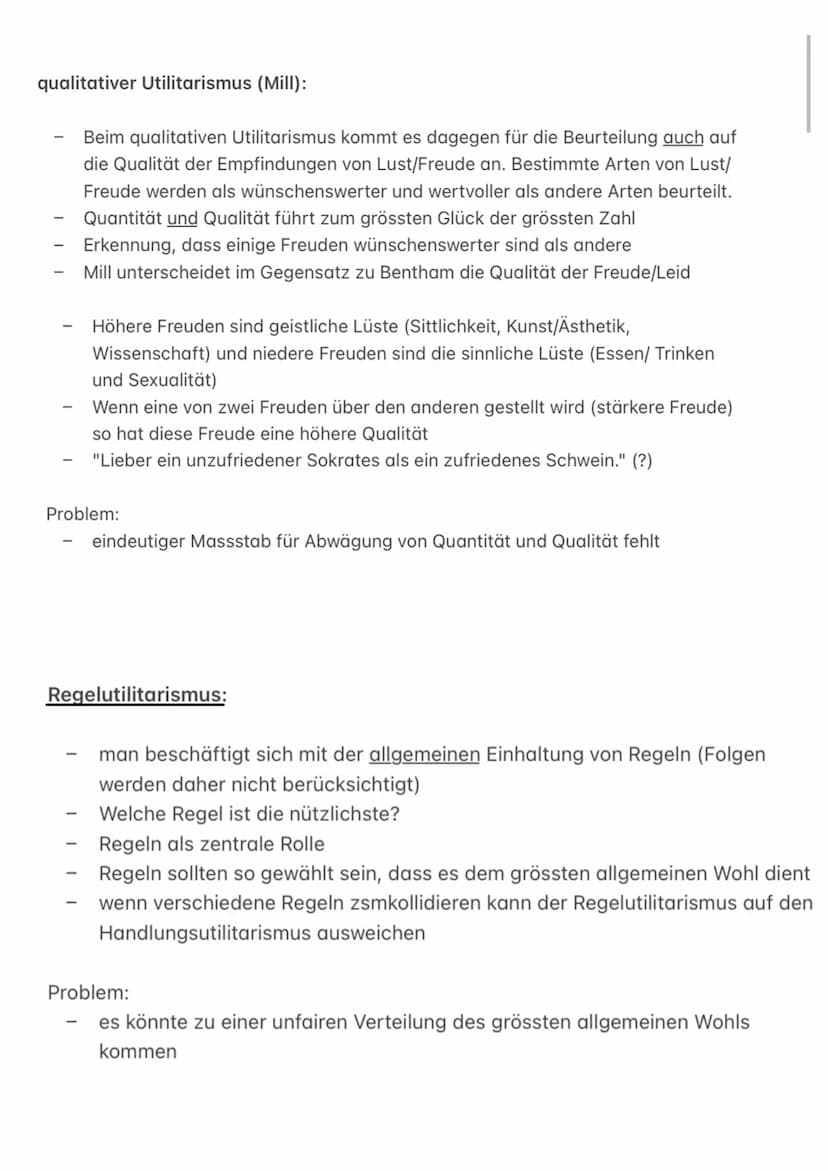Grundlagen des Utilitarismus
Beim Utilitarismus wird die Richtigkeit einer Handlung nach der Nützlichkeit
ihrer Folgen beurteilt (?). Für di