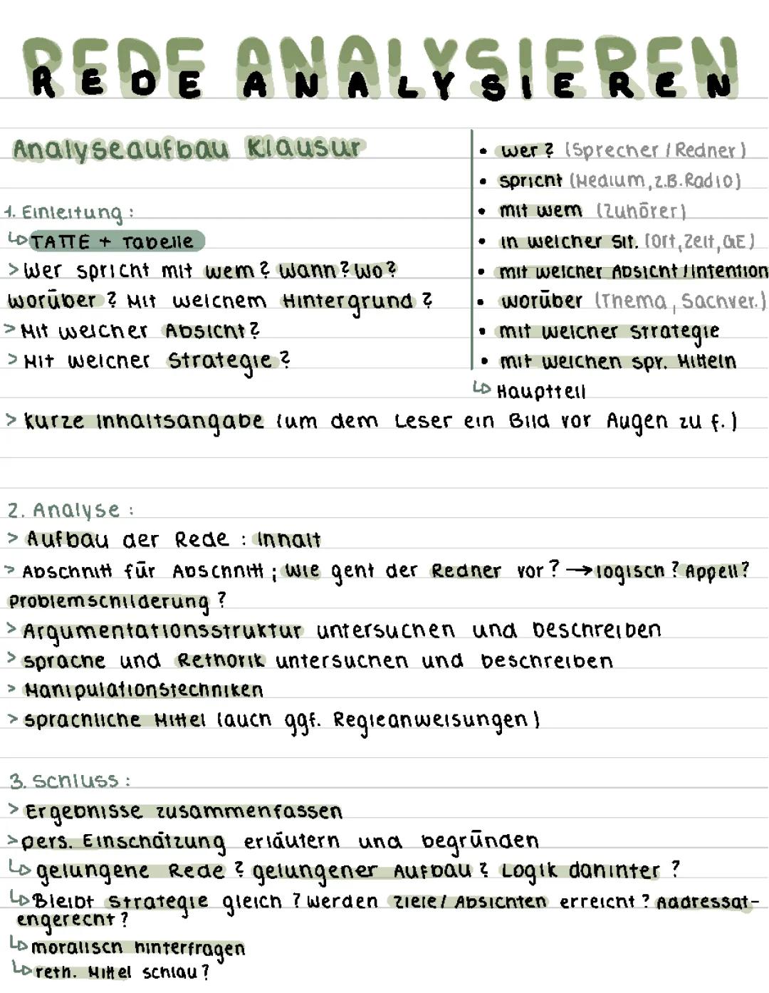 Eine Rede analysieren