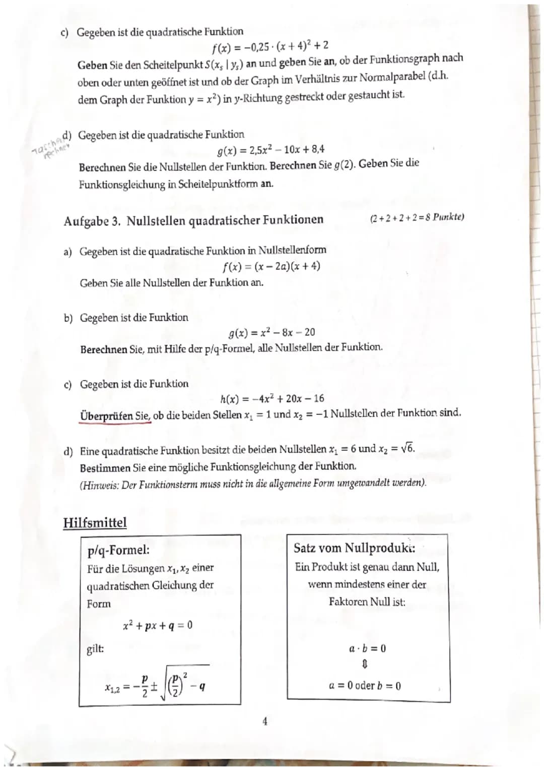2. Klausur der E-Phase - Analysis
Bewertung:
Bewertungseinheiten:
24
Note (Punkte):
Notenspiegel: (Mittelwert:
11
L
Punkte 15 14 13 12 11 10
