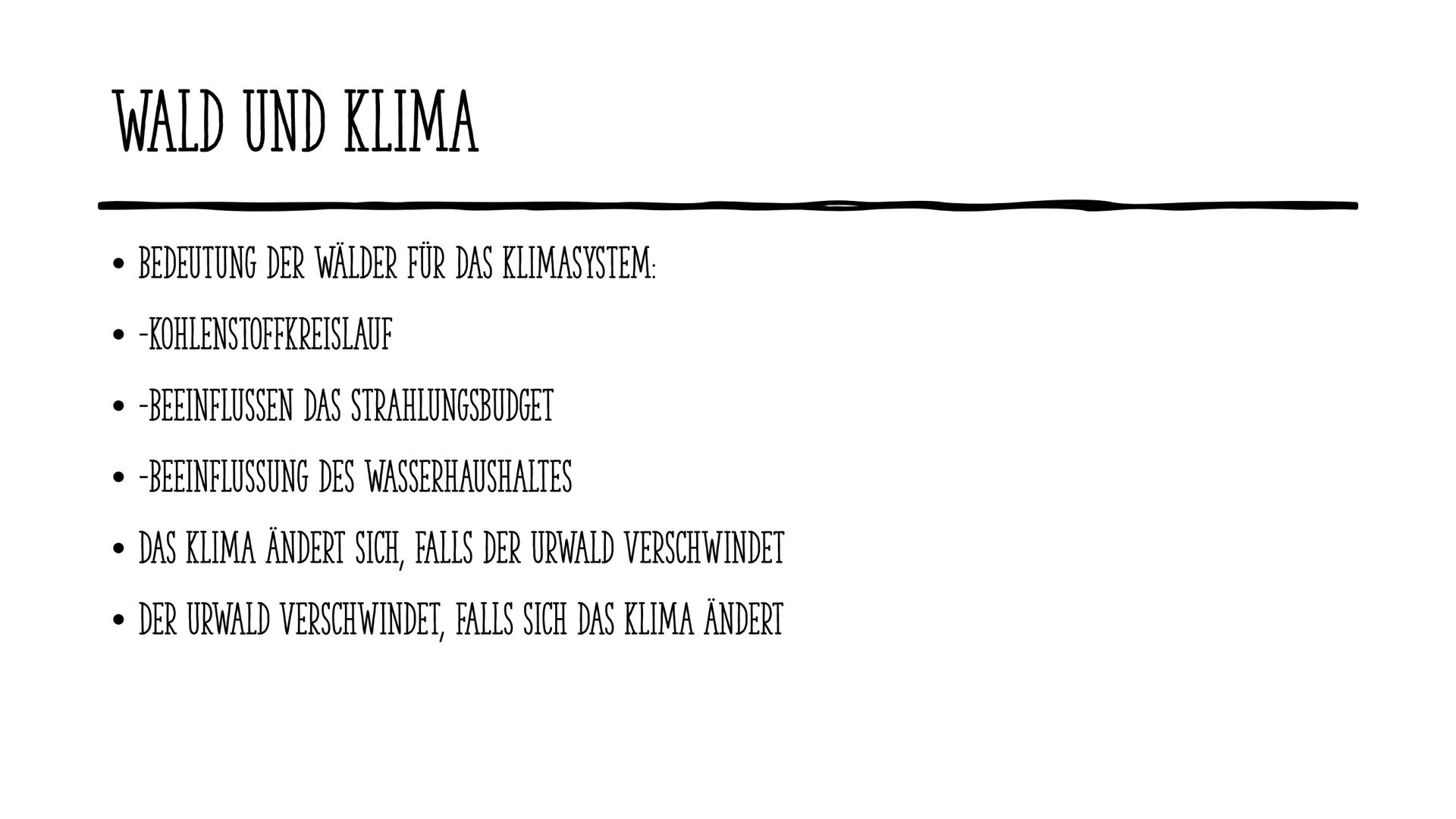 Hausarbeit im Schuljahr 2020/21
Inwiefern hat der Urwald auf das Klima der Erde einen Einfluss und welche Gefahren sind mit der
Zerstörung v