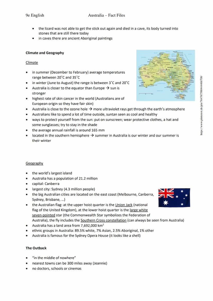 9e English
History of Australia
●
●
●
●
●
●
●
●
Aborigines
●
●
●
Australia - Fact Files
first people came from Asia between 40,000 and 70,00