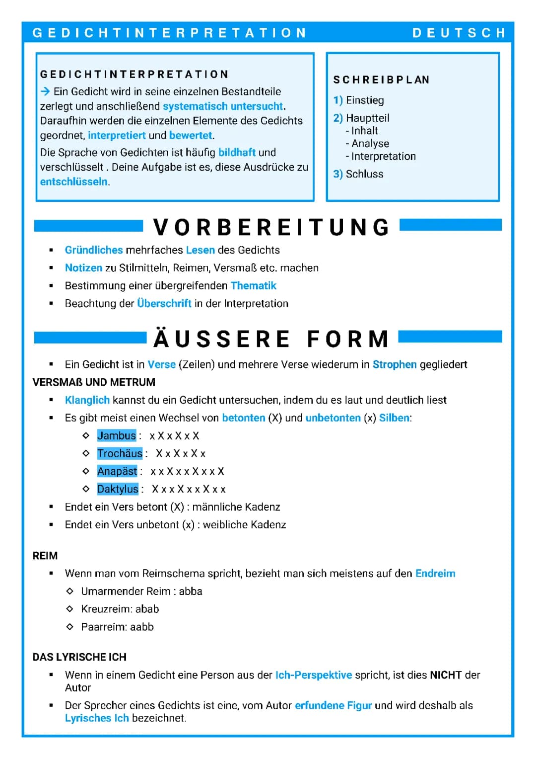 Gedichtinterpretation Beispiel und Analyse – Einfach Erklärt für Klasse 10