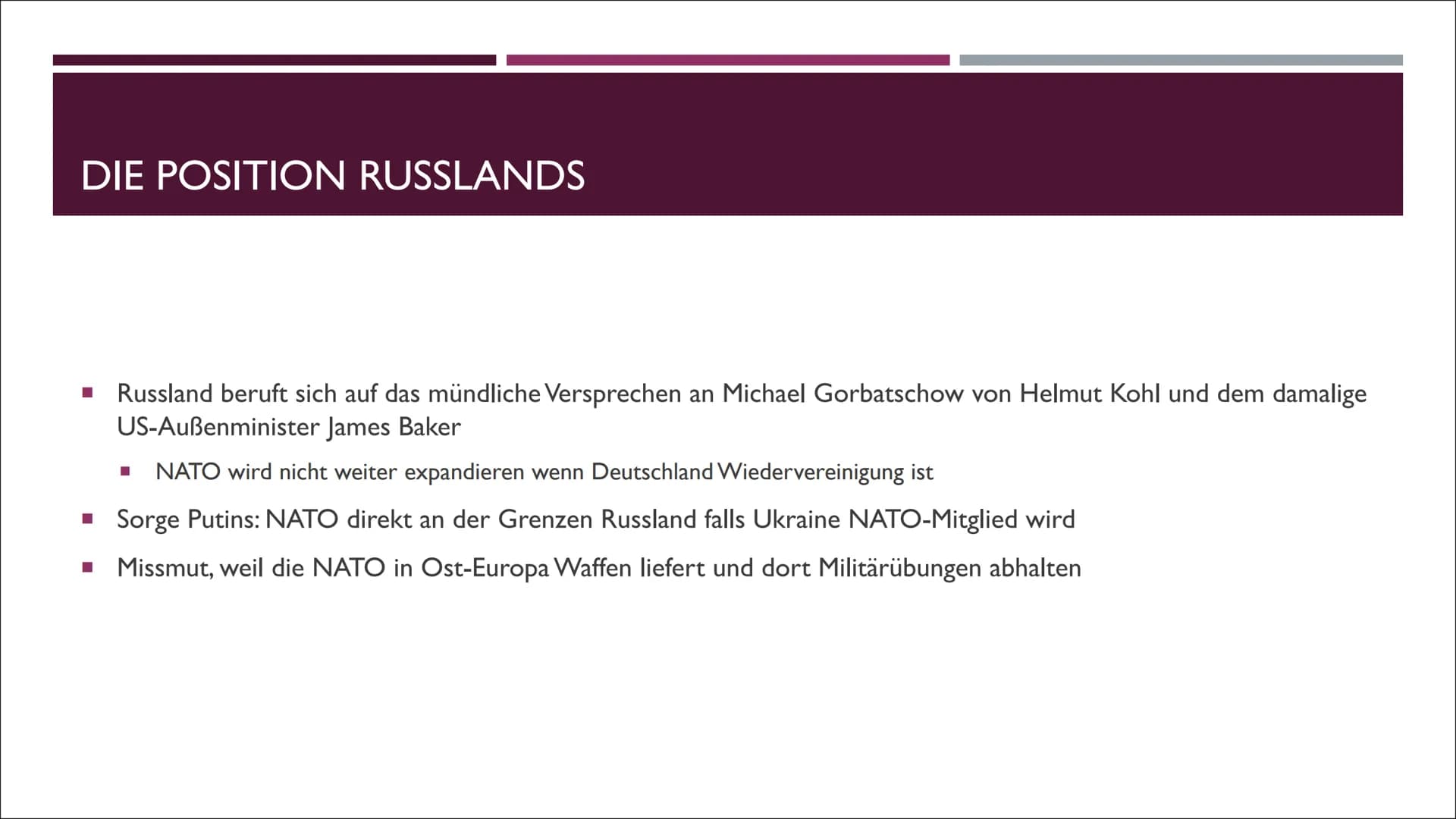 DER RUSSLAND UKRAINE KONFLIKT INHALTSVERZEICHNIS
■
■
■ Aktuelle Situation
■
■
Der Hintergrund
Der Osten des Landes
Akteure und ihre Ziele
■
