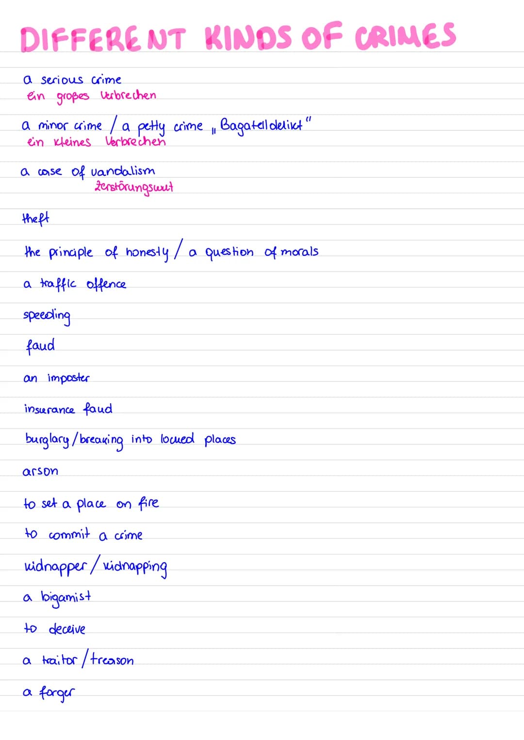  CRIME
and
PUNISHMENT
Why do people crime?
There are many reasons why people can become criminals.
The oldest crimes are probably murder, ma