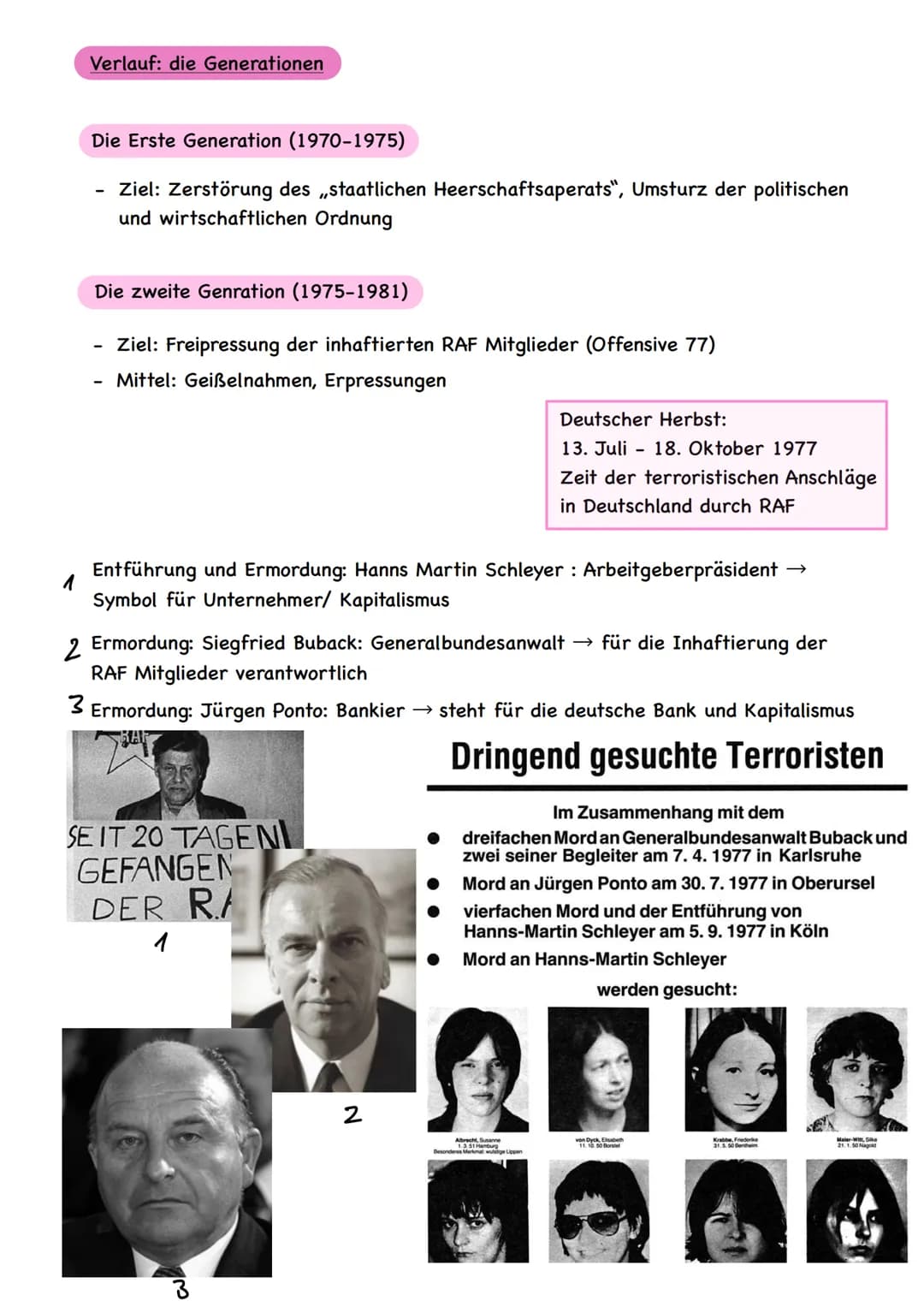 Terrorismus in der Bundesrepublik
Die Rote Armee Fraktion
Anarchistische Gewalttäter
- Baader/Meinhof-Bande -
Wegen Beteiligung an Morden, S