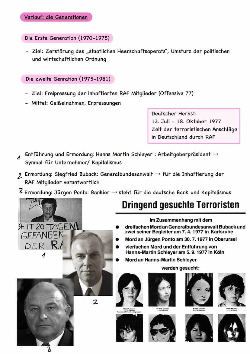 Terrorismus in der Bundesrepublik
Die Rote Armee Fraktion
Anarchistische Gewalttäter
- Baader/Meinhof-Bande -
Wegen Beteiligung an Morden, S