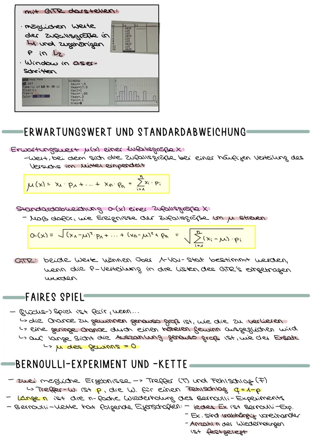 WAHRSCHEINLICHKEITSBEGRIFFE
-die P eines Ereignisses A wird P(A) genannt
· P(S) =1, der gesamte mögliche Ergebnisraum
O≤ P(A) ≤ 1 für jedes 