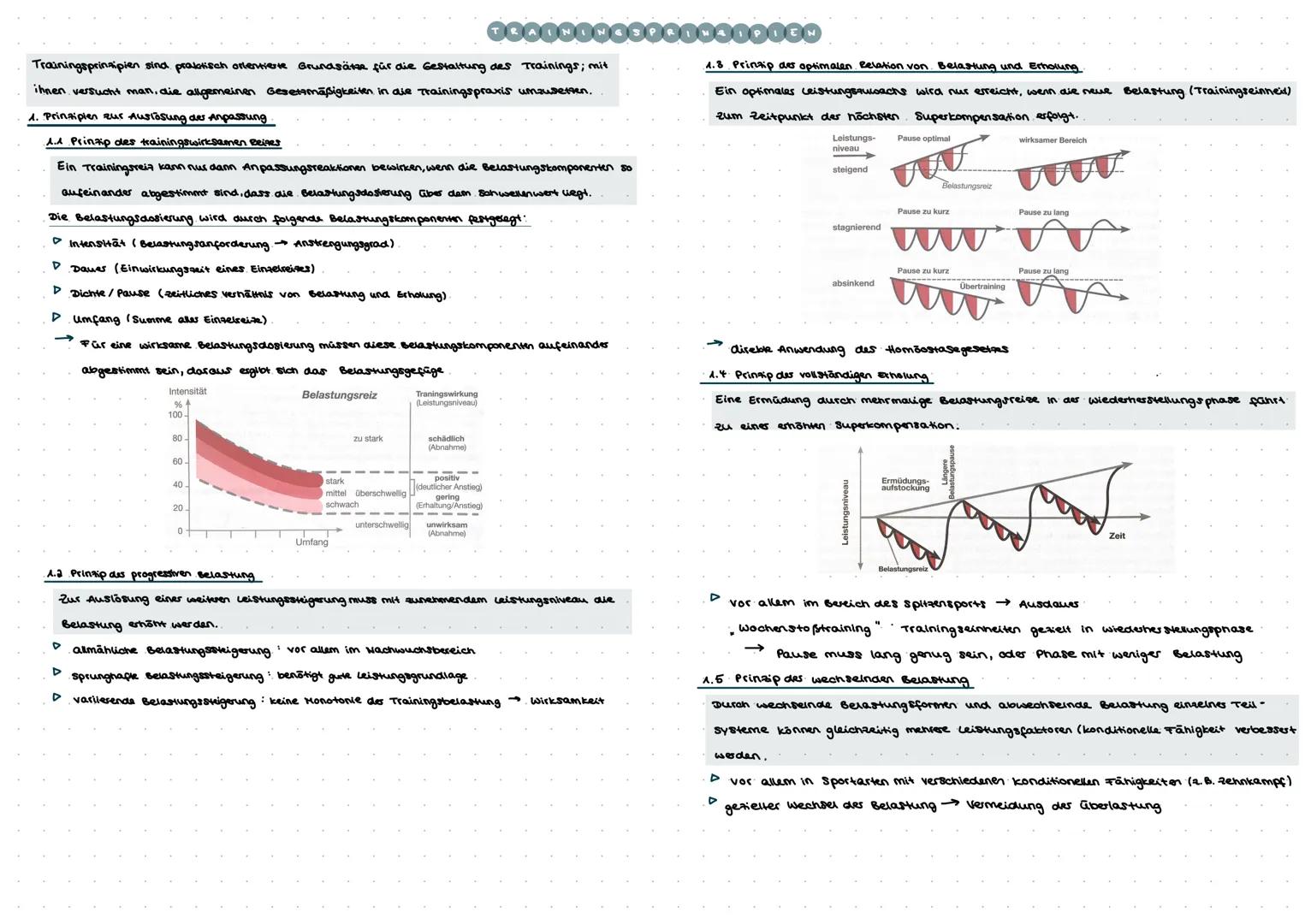 # Trainingsprinzipien

Trainingsprinzipien sind praktisch orientierte Grundsätze für die Gestaltung des Trainings; mit
ihnen versucht man, d