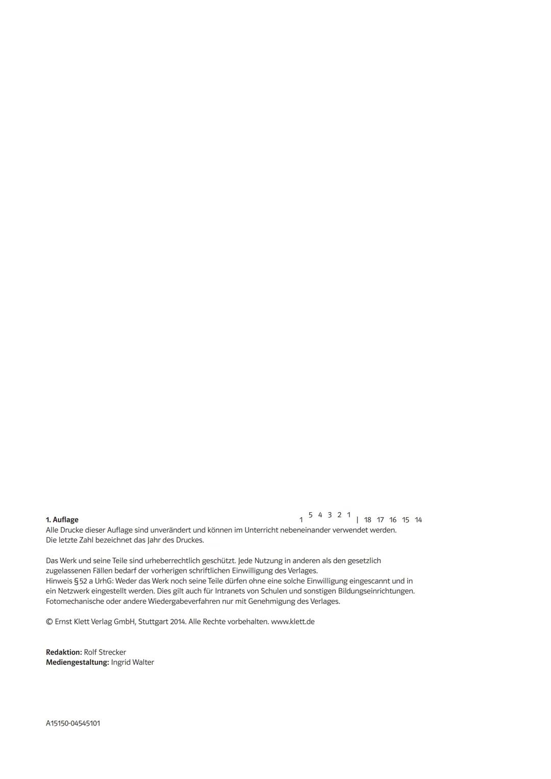NATURA
Einführungsphase
bearbeitet von
Horst Bickel
Inga Bokelmann
Mirko Schäfer
Lösungen
Ernst Klett Verlag
Stuttgart Leipzig
1 1. Auflage
