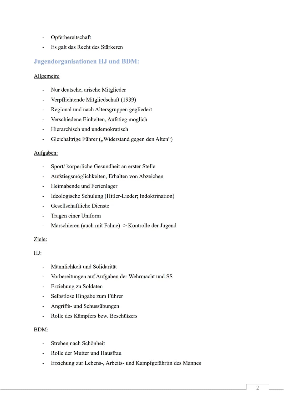ERZIEHUNG IM NATIONALSOZIALISMUS
Nationalsozialistische Erziehungsgrundsätze:
Körperliche Erziehung vor geistiger Erziehung
Charakterentwick