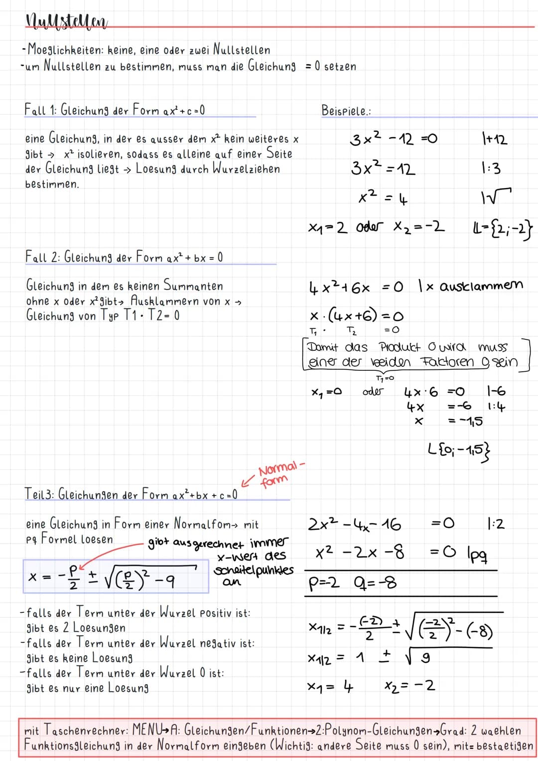 Mathe Lernzettel - Funktionen
Themen
Funktionsbegriff
Def./Wertebereich zu gezeichneten Funktionen
•Steigung, Orthogonalität und Steigungswi