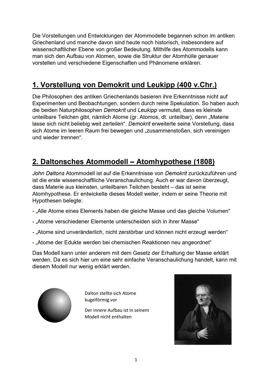 ATOMMODELLE
IM WANDEL
Vom antiken Griechenland bis in die moderne
Naturwissenschaft
Name: Vivien Piotrowska
Klasse: 11b
Kurs: Chemie Lk 11/2