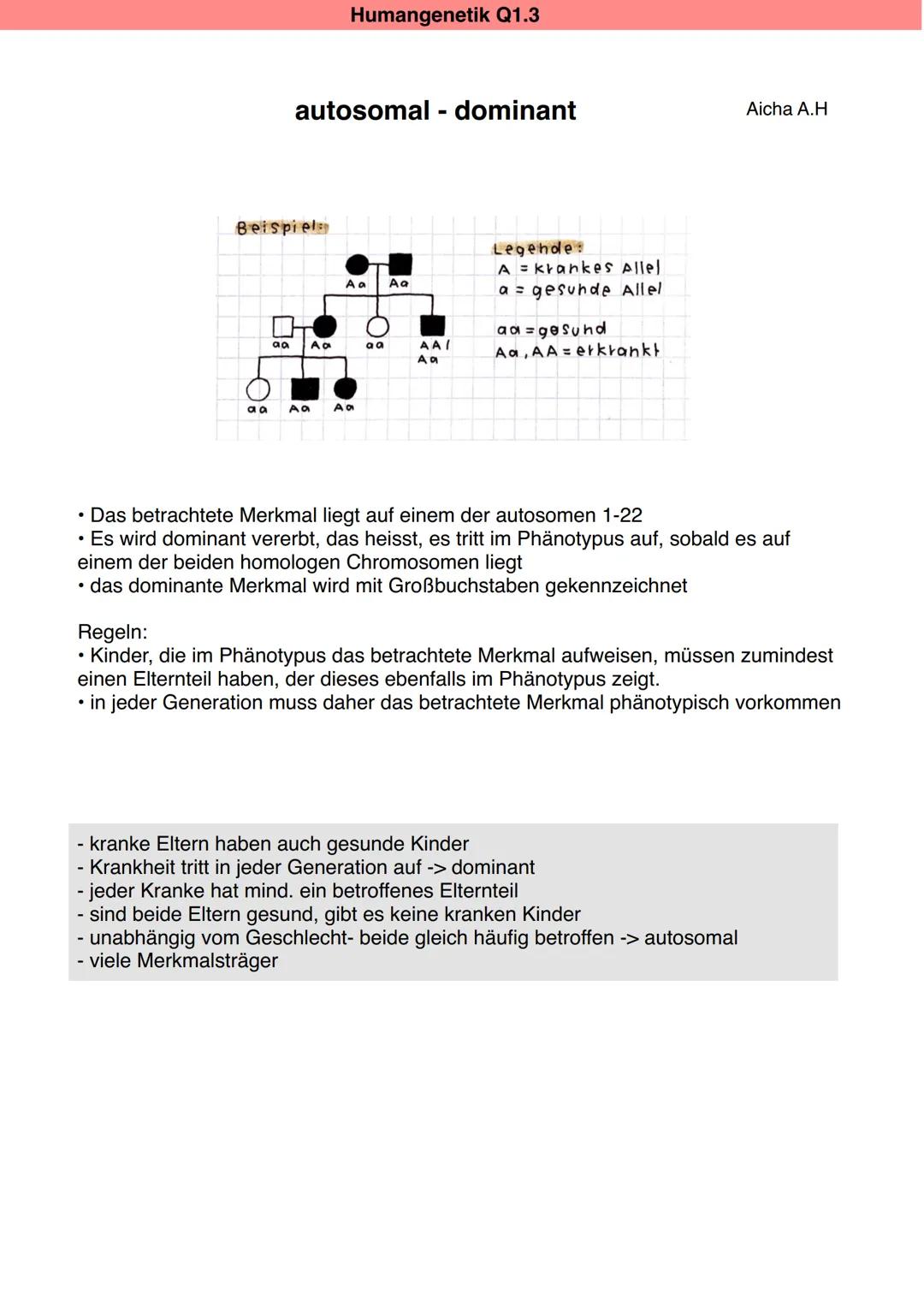 # Humangenetik Q1.3

Aicha A.H

Grundbegriffe der MENDEL- GENETIK: Gen, Allel, Genotyp, Phänotyp,
homozygot, heterozygot, dominant, rezessiv