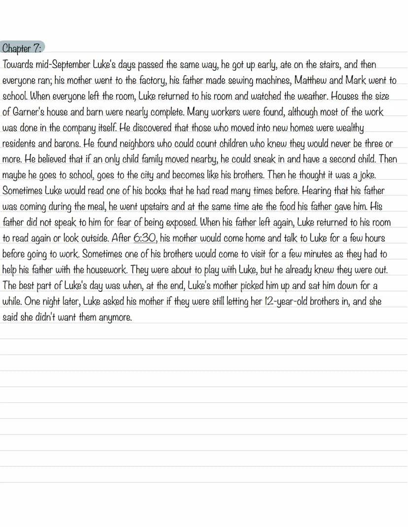 Among the hidden
Chapter 1:
Luke was outside when he heard his mother call him and followed her orders. While Mr. and Mrs. Garner
were havin