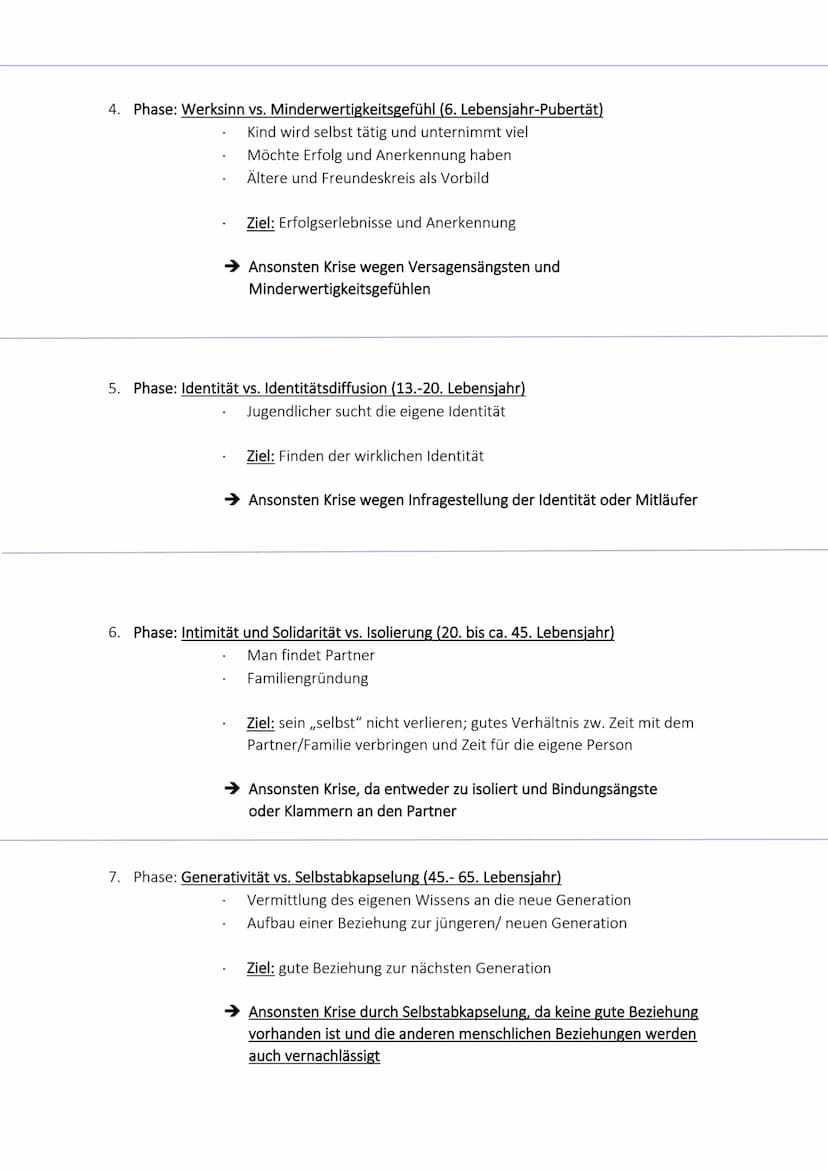 1. Phase:
DIE PSYCHOSOZIALE ENTWICKLUNG NACH ERIKSON
Vertrauen vs. Misstrauen (1.Lebensjahr)
Kennenlernen von Vertrauen und Misstrauen
Vertr
