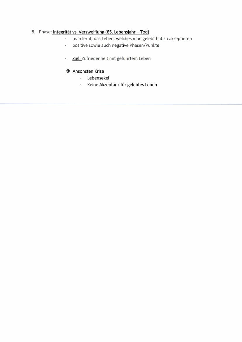1. Phase:
DIE PSYCHOSOZIALE ENTWICKLUNG NACH ERIKSON
Vertrauen vs. Misstrauen (1.Lebensjahr)
Kennenlernen von Vertrauen und Misstrauen
Vertr