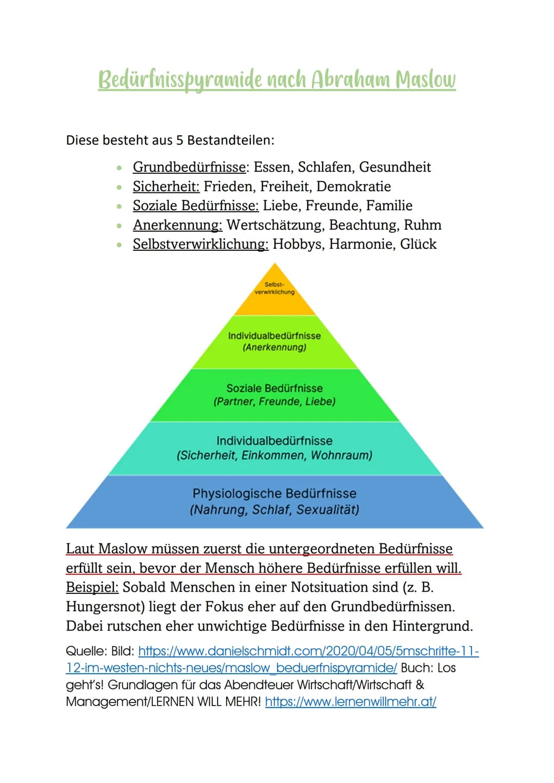 Arten von Bedürfnissen
Bedürfnisse nach der Dringlichkeit der Menschen
Existenzbedürnisse
Diese sind
Lebensnotwenig,
z. B. Nahrung,
Kleidung
