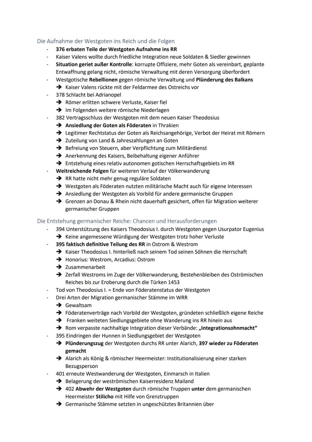 Die Völkerwanderung
Römer und Germanen: eine lange Beziehung
Erstes großes Zusammentreffen Anfang des 2. Jahrhunderts v. Chr.
→ Kimbern & Te