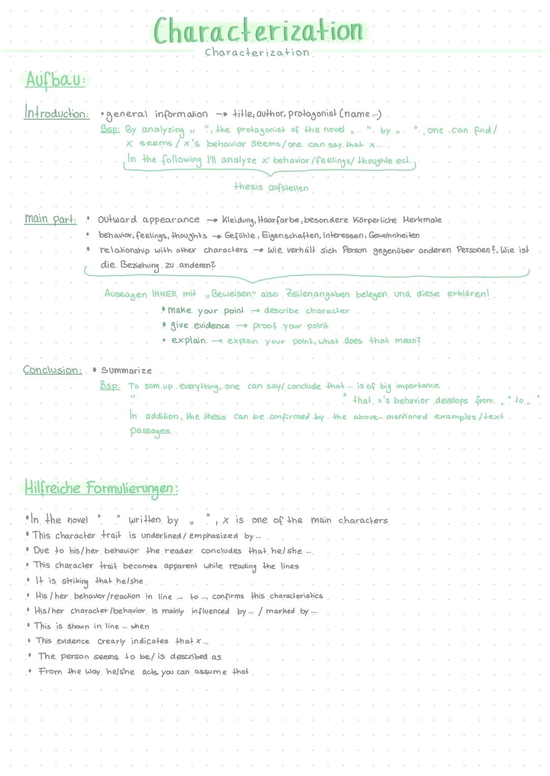 Aufbau:
Introduction general information title, author, protagonist (name ...)
". by "
Bsp: By analyzing + ", the protagonist of the novel
H