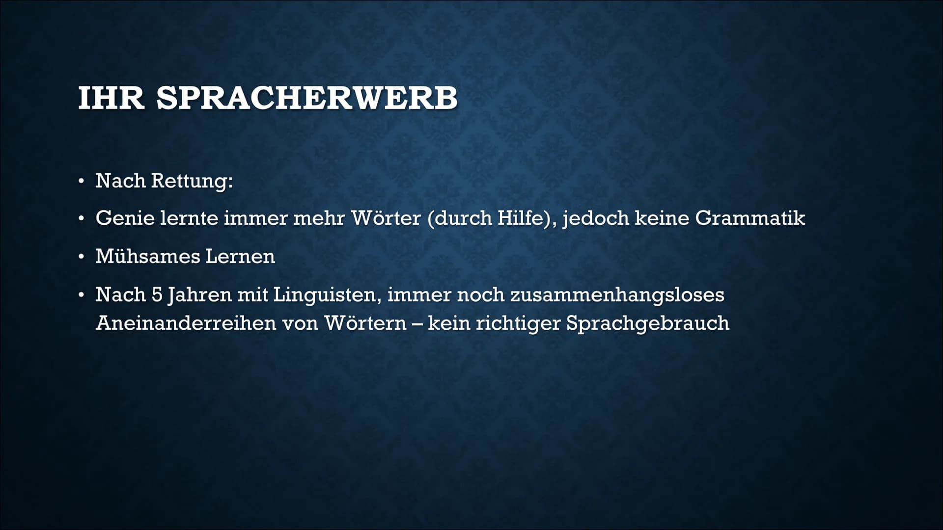 GENIE -
DAS WOLFSKIND
Von Lennon, Frederike, Alina und Kevin GLIEDERUNG
Allgemeine Informationen
Familie
Kindheit
Isolation
Rettung
Folgen d