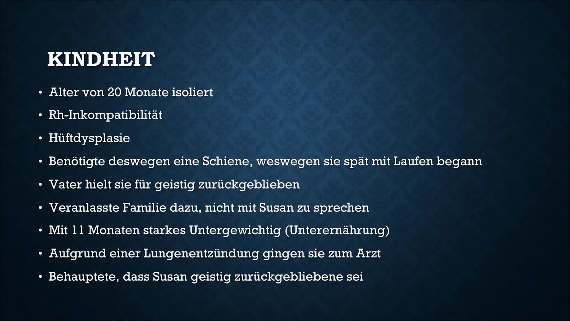 GENIE -
DAS WOLFSKIND
Von Lennon, Frederike, Alina und Kevin GLIEDERUNG
Allgemeine Informationen
Familie
Kindheit
Isolation
Rettung
Folgen d