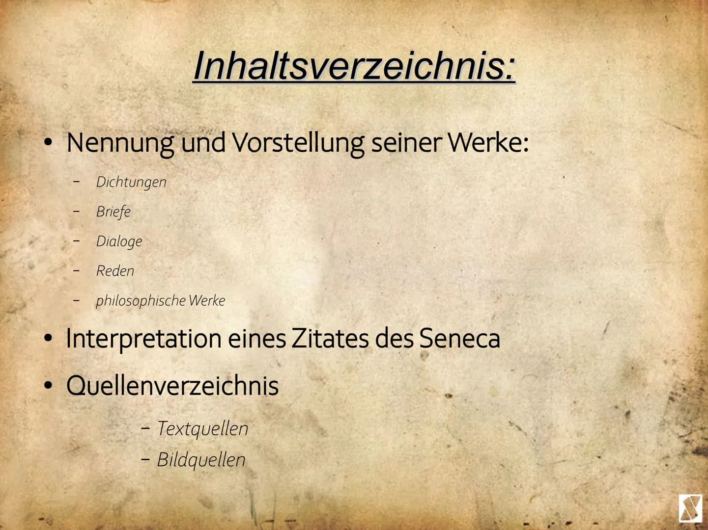 
<p>Die Werke von Seneca umfassen Dichtungen, Briefe, Dialoge, Reden, Epigramme und Tragödien.</p>
<h2 id="dichtungen">Dichtungen</h2>
<p>Se