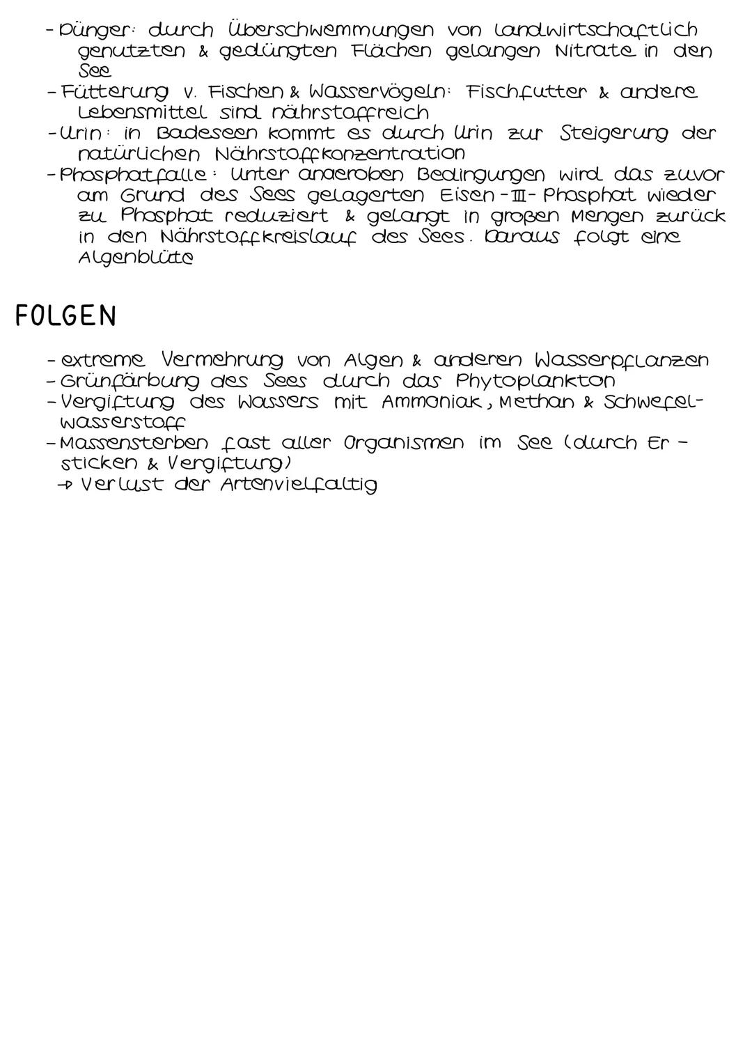 # Umkippen eines Sees

EUTROPHIERUNG

Unter der Eutrophierung versteht man ein ungebremstes was-
serpflanzenwachstum aufgrund eines Überange