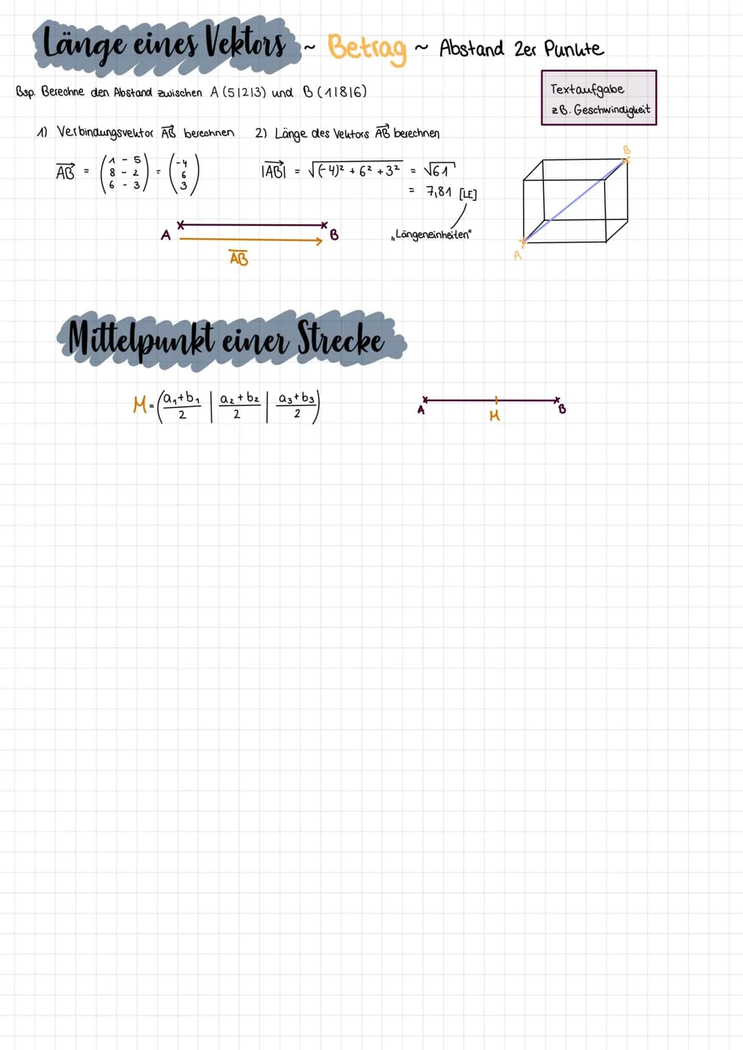 Analytische Geometrie
Zusammenfassung von Lara Schnöke ANALYTISCHE GEOMETRIE
Vektoren
Pfeil ist sog.
Repräsentant
dieses Vektors
Ebener Vekt