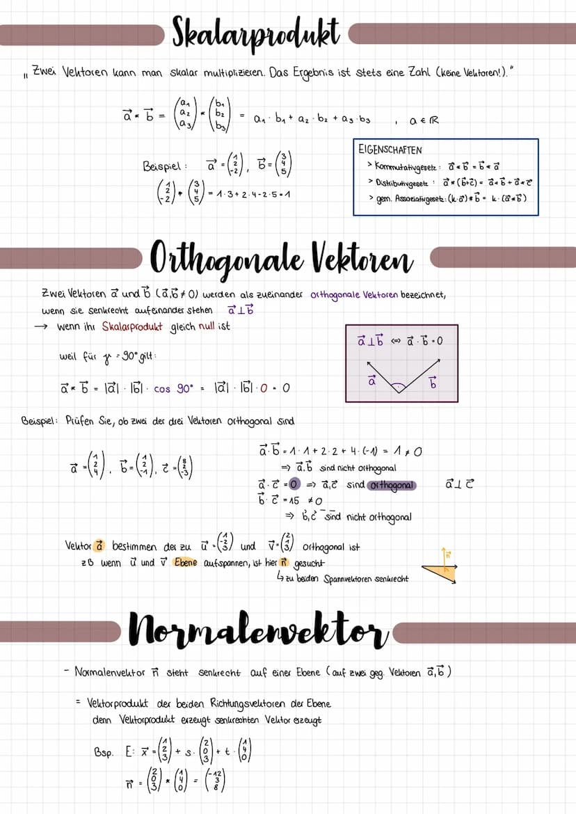 Analytische Geometrie
Zusammenfassung von Lara Schnöke ANALYTISCHE GEOMETRIE
Vektoren
Pfeil ist sog.
Repräsentant
dieses Vektors
Ebener Vekt