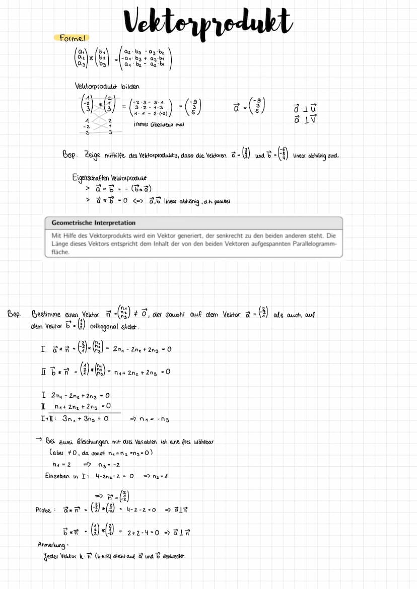 Analytische Geometrie
Zusammenfassung von Lara Schnöke ANALYTISCHE GEOMETRIE
Vektoren
Pfeil ist sog.
Repräsentant
dieses Vektors
Ebener Vekt