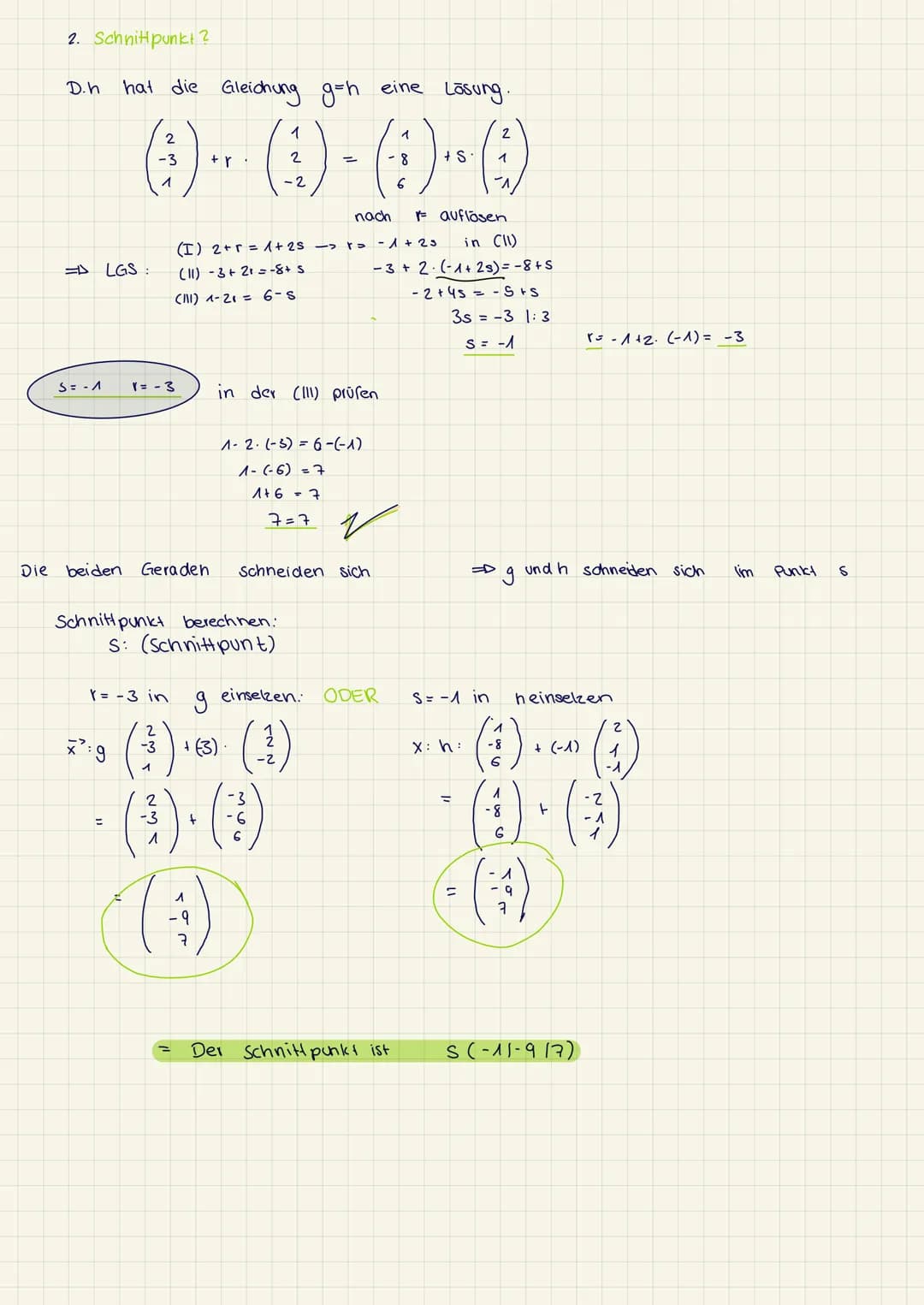 I 1 Vektoren im Raum
Geraden und Ebenen
Ein Vektor
Beispiel:
V =
= (²) beschreibt eine Verschiebung
Der Vektor ✓ verschiebt
Der
✓=AB=
Vektor