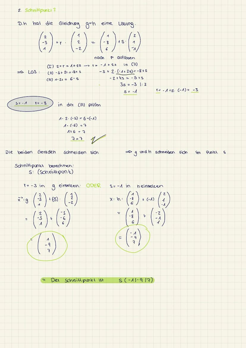 I 1 Vektoren im Raum
Geraden und Ebenen
Ein Vektor
Beispiel:
V =
= (²) beschreibt eine Verschiebung
Der Vektor ✓ verschiebt
Der
✓=AB=
Vektor