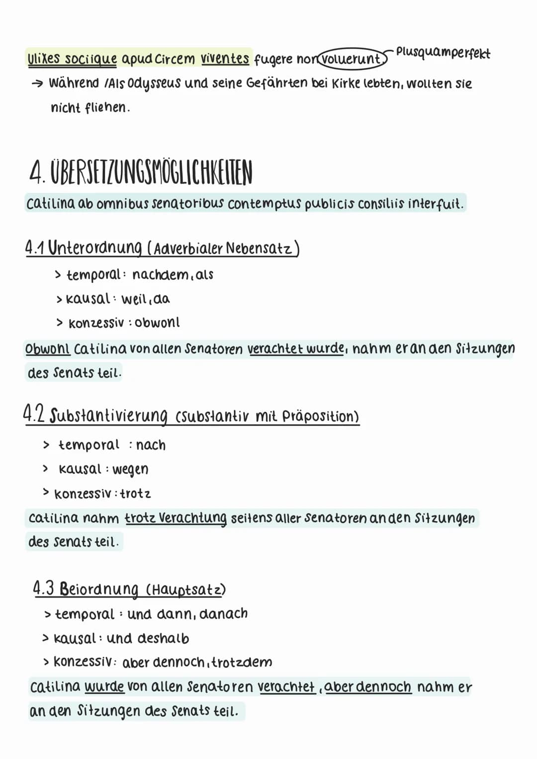 PARTIZIPIEN
1. PARTICIPIUM CONIUNCTUM (PC)
• Ein Partizip, welches wie eine adverbiale Bestimmung die Umstände einer
Handlung angibt und sic