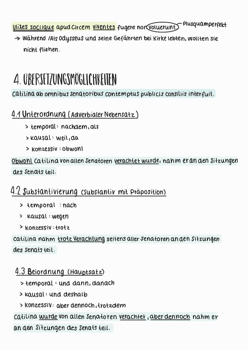 PARTIZIPIEN
1. PARTICIPIUM CONIUNCTUM (PC)
• Ein Partizip, welches wie eine adverbiale Bestimmung die Umstände einer
Handlung angibt und sic