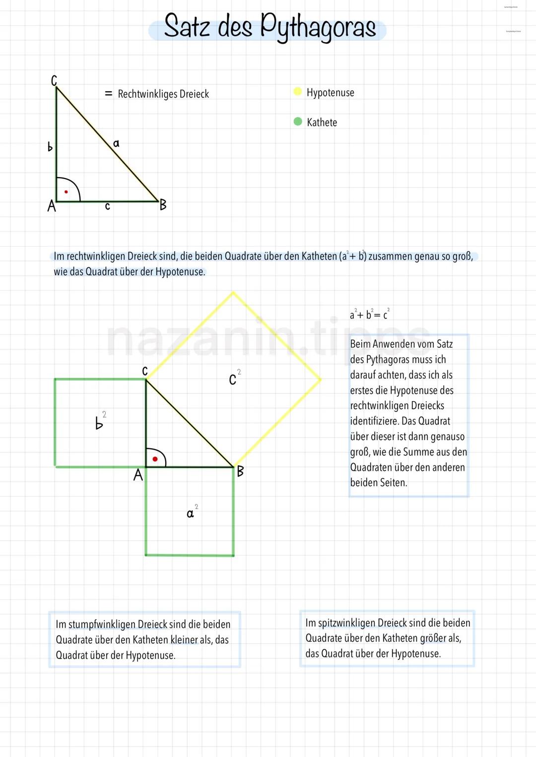 # Satz des Pythagoras - Anwendung

Die Hypotenuse berechnen

![alt_text](image_url)

$a+b² = c²$

2,82 +7 =c

(8+14 = c)

22 = c

c = 469,

