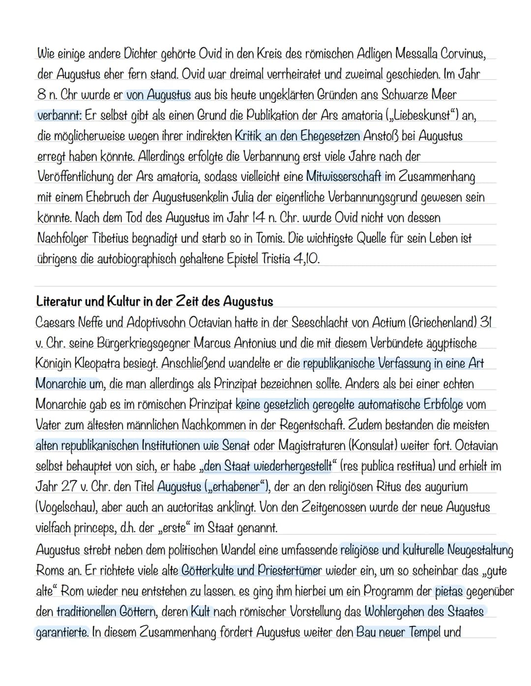  Ovid: Leben und Werk
Biographie und historische Hintergründe
Ovid (eigentlich Publius Ovidius Naso) gilt neben Vergil (70-19 v. Chr.) und H