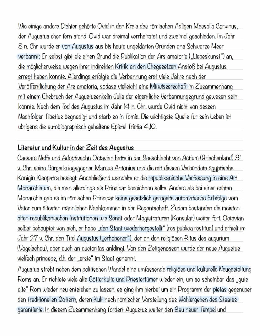  Ovid: Leben und Werk
Biographie und historische Hintergründe
Ovid (eigentlich Publius Ovidius Naso) gilt neben Vergil (70-19 v. Chr.) und H