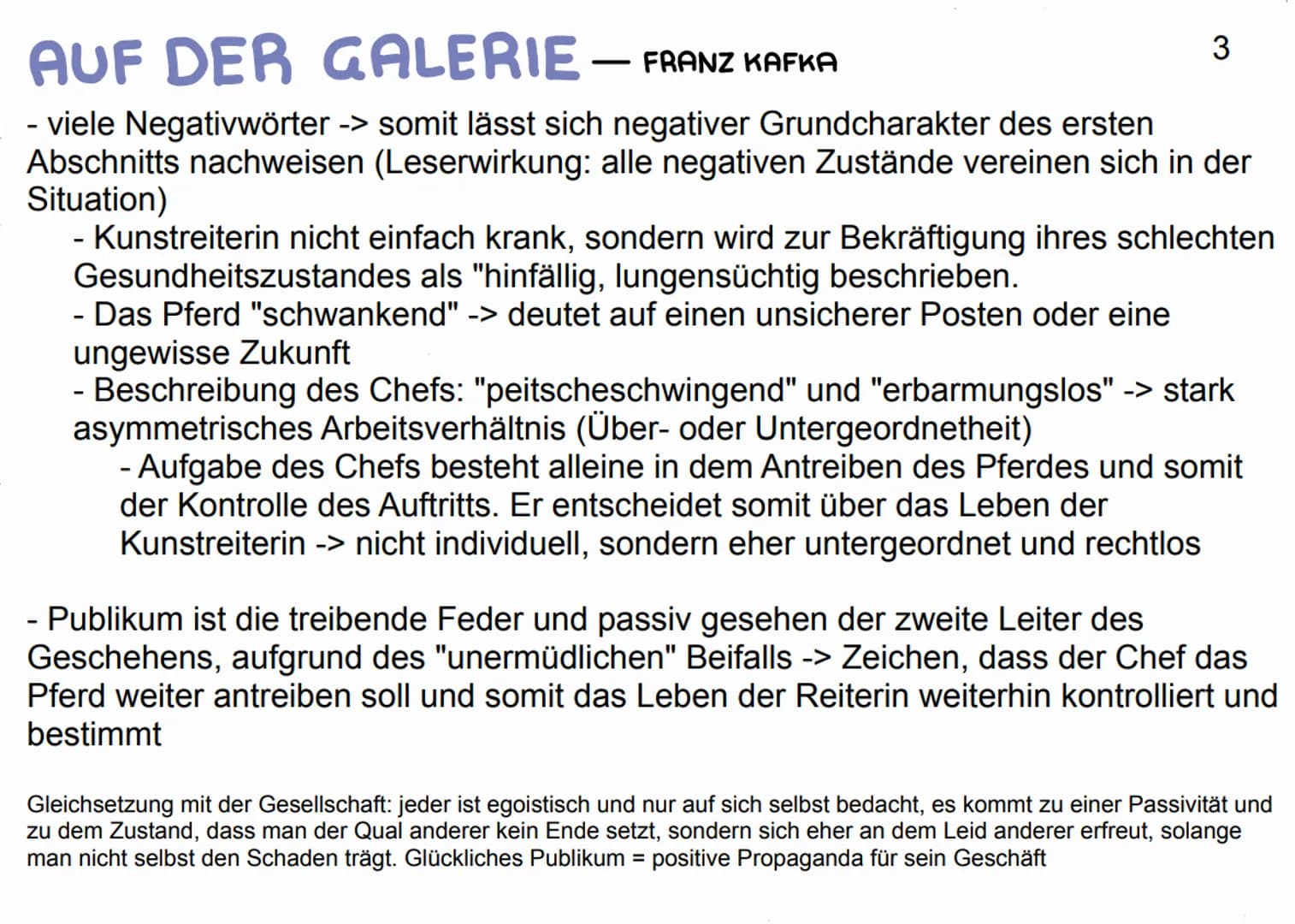 AUF DER GALERIE – FRANZ KAFKA
Im Mittelpunkt des Textes steht ein Zirkus mit seiner Hauptattraktion in Form einer
Kunstreiterin
- Handlung t