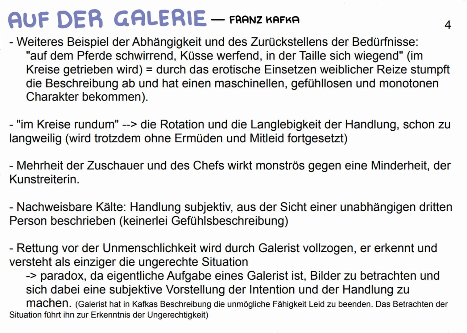 AUF DER GALERIE – FRANZ KAFKA
Im Mittelpunkt des Textes steht ein Zirkus mit seiner Hauptattraktion in Form einer
Kunstreiterin
- Handlung t