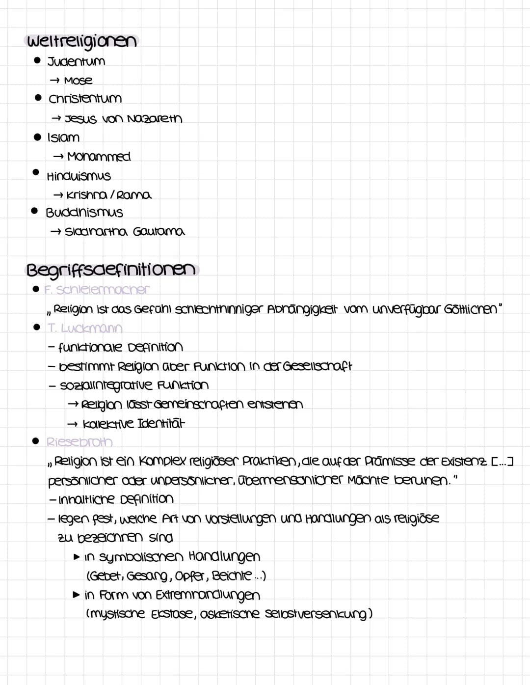 Religion
Monotheismus
• Glaube an einen einzigen, allmächtigen Gott
• Schrift- oder Buchreligion
→, heilige Bücher" als Grundlage
• abranami