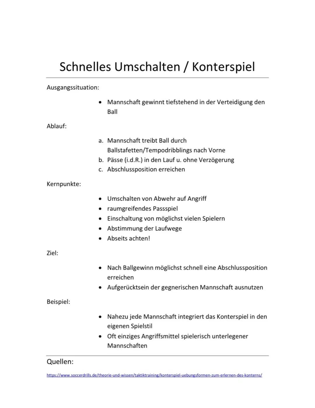 Ausgangssituation:
Ablauf:
Kernpunkte:
Ziel:
Beispiel:
Quellen:
Doppelpass
• Spieler 1 ist ballführend
• Spieler 2 ist nicht ballführend
a. 