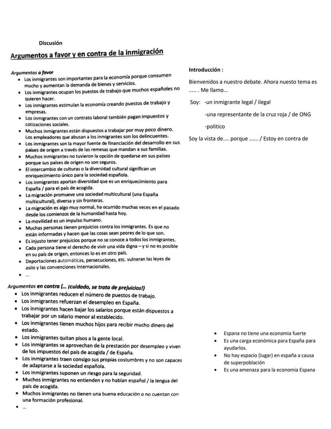 Examel oral Espanol
1-Describir una foto ( los elementos y lo que ve)
2- Interpretación de la foto
3- El tema de la inmigración
4- Commetari