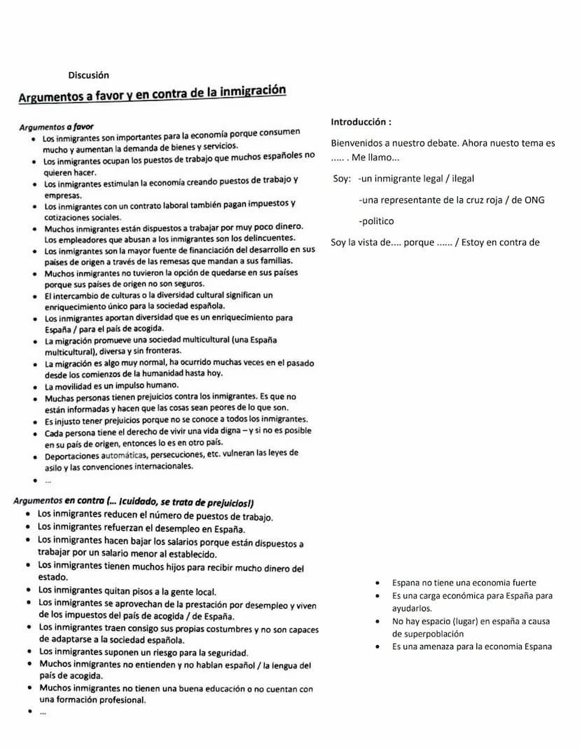 Examel oral Espanol
1-Describir una foto ( los elementos y lo que ve)
2- Interpretación de la foto
3- El tema de la inmigración
4- Commetari