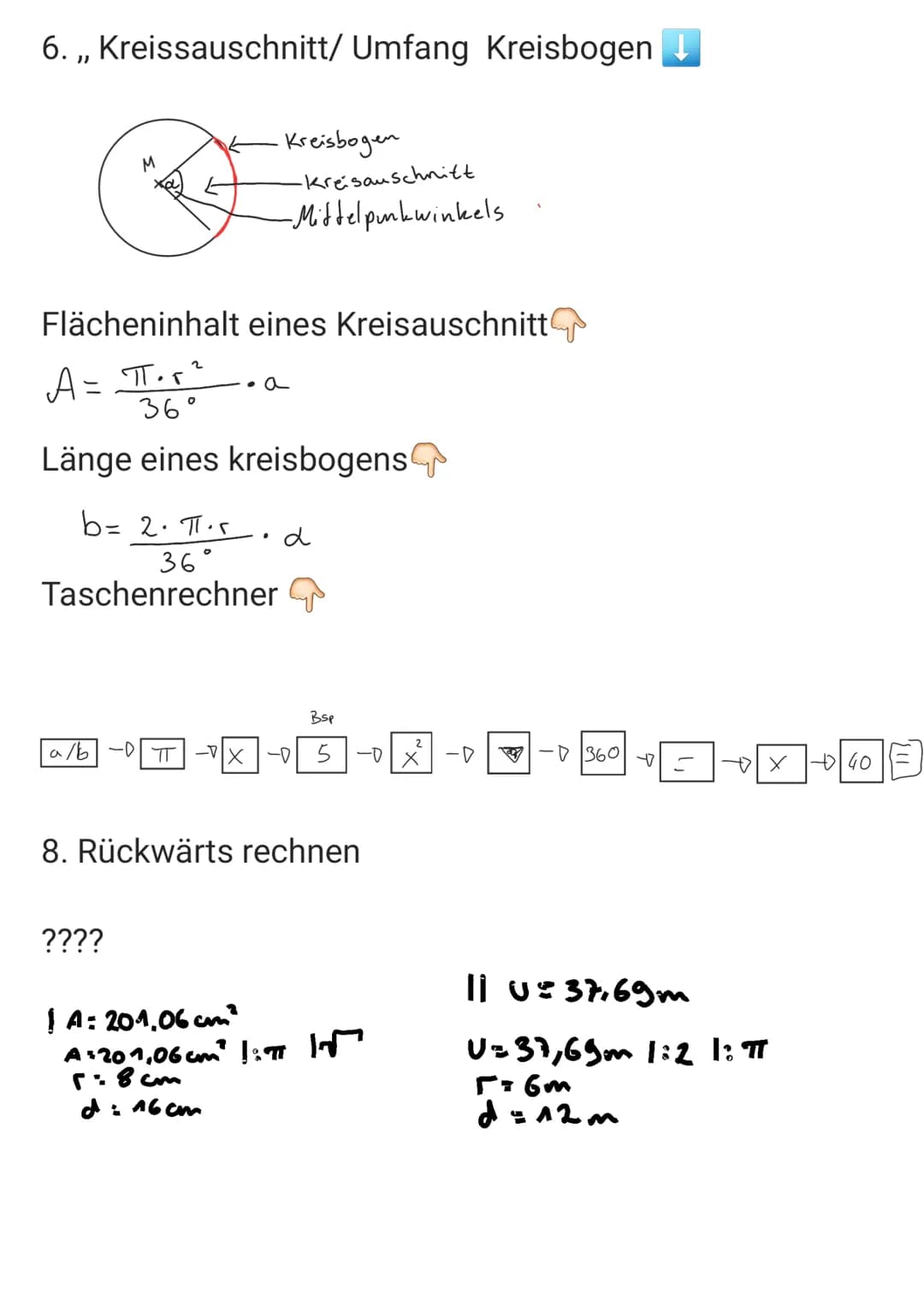 FLÄCHENINHALT EINES KREIS
MATHE LERNZETTEL
1. Kreis: Fachbegriffe
2. UMFANG KREIS
U= 2• π•r
U=2 TT • 4cm
U = 25, 1 cm
.
3. Flächeninhalt Kre