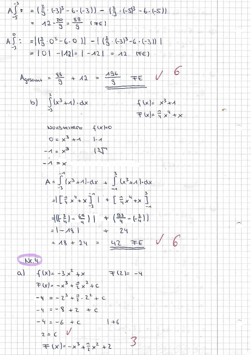 1. Matheklausur Q1
Aufgabe 1:
Bestimmen Sie die Stammfunktionen F für folgende Funktionen f!
a) f(x)=-x²+x+6 b) f(y)=2-y¹ +0,5y-
11
10
9
Auf
