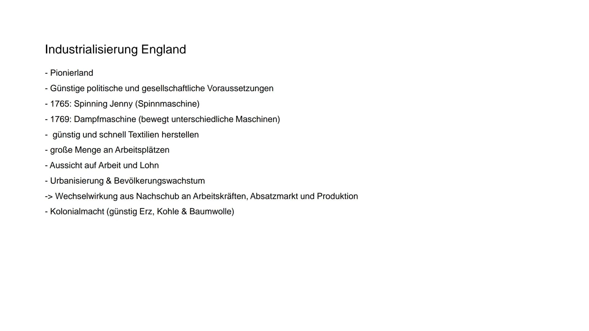 Industrialisierung und Soziale Frage Gliederung
1.
Zeitlicher Überblick
2. Industrialisierung in England (Dampfmaschine)
3.
Deutscher Bund
4