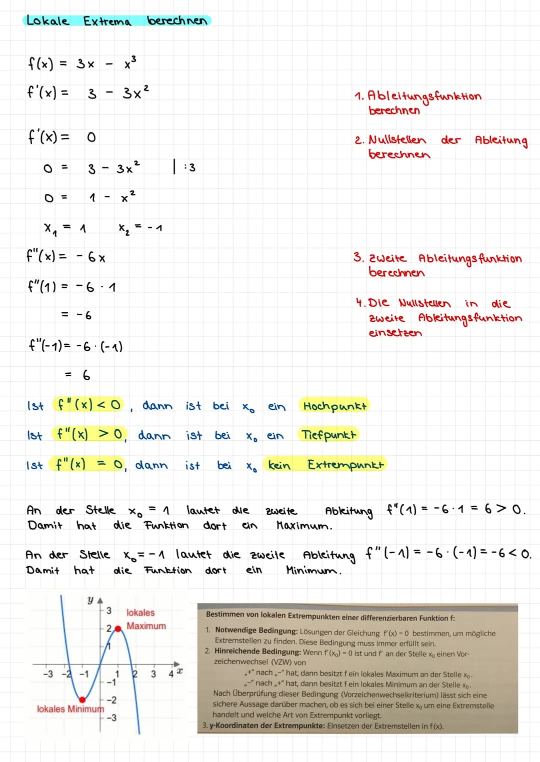 
<p>Die Funktion f(x) = -0,5(x-3)⋅(x-1)²·(x-2) kann als f(x) = 0,5(x-3)·(x-1)²·(x-2) umgeschrieben werden. Die Nullstellen werden durch (x-3