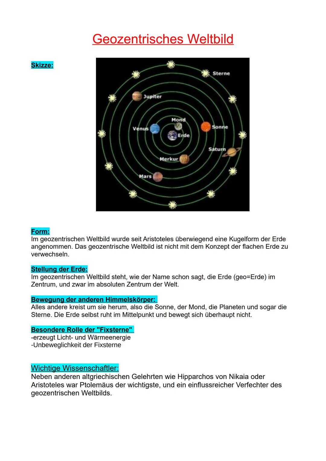 Babylonisches, Geozentrisches und Heliozentrisches Weltbild für Kinder - Skizzen und Entdecker
