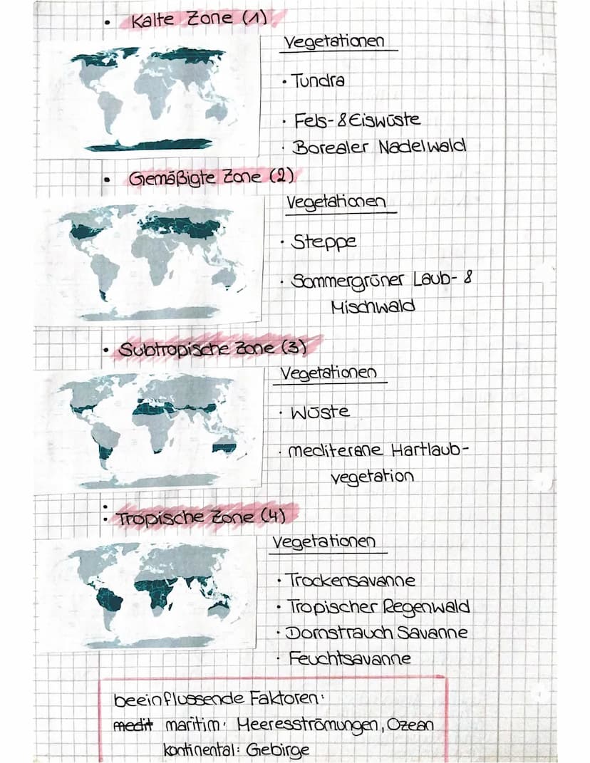 geo zusammenfassung.
1. Klima- & Vegetationszonen.
Klima Definition
=
- langfristige Beobachtung des Wetters
Sonneneinstrahlung --
0
O
►
- T